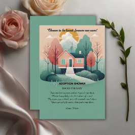 かわいい モダン 永遠の家 養子縁組 育児シャワー エンクロージャーカード