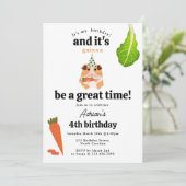 かわいい モルモット の 誕生日 パーティー 招待状 (スタンド正面)