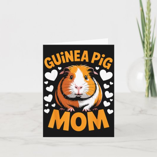 かわいい モルモット アート 女性 モルモット 大人 カード (正面)