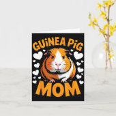 かわいい モルモット アート 女性 モルモット 大人 カード (黄色い花)