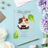 かわいい モルモット 誕生日パーティー 動物 キッズ おもしろ アクリル招待状 (インサイチュ (ウェディング))