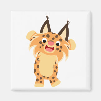 かわいい ヤンチャなアニメーションのボブキャット マグネット