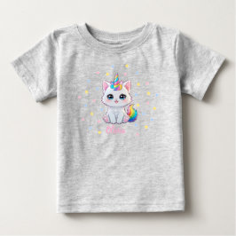 かわいい ユニコーンねこ 赤ちゃんTシャツ ベビーTシャツ