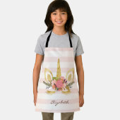 かわいい,ユニコーンストライプの顔-パーソナライズされた エプロン (インサイチュ)