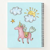 かわいい ユニコーン 食べちゃった 宿題 カートゥーン ノートブック (裏面)