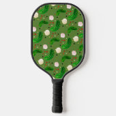 かわいい ユニーク おもしろ 酢漬け 皮肉 緑 おしゃれ モダン ピックルボールラケット (裏面)