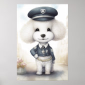 かわいい＆ユニーク：プードル警官ポスター ポスター (正面)