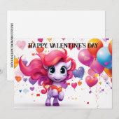 かわいい＆ユーモアたっぷりのバレンタインデー キッズ向け #15 シーズンカード (正面/裏面)