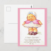 かわいい＆ユーモアたっぷりのレトロな誕生日ガール（コピー） ポストカード (正面/裏面)