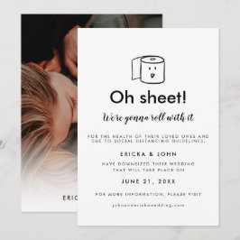 かわいい＆ユーモア溢れる規模縮小ウェディングフォト 案内状