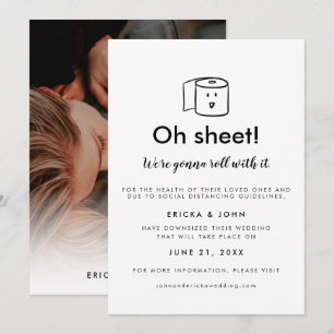 かわいい＆ユーモア溢れる規模縮小ウェディングフォト 案内状