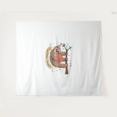 かわいい ユーモア スリーパー 誕生日おめでとう タペストリー (正面(横))