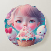 かわいい ラウンドクッション (裏面)