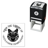 かわいい ラクーンの頭の丸い 図書館の本の名前 セルフインキングスタンプ (インサイチュ)