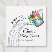 かわいい ラスティック じょうろ フラワーの感謝シャワー フェイバータグ (裏面)