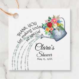 かわいい ラスティック じょうろ フラワーの感謝シャワー フェイバータグ