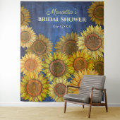 かわいい ラスティック ボーホー アイリス ブルー 花嫁のシャワー タペストリー (インサイチュ)