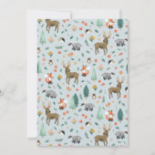 かわいい＆ラスティック　森の動物たち　1歳の誕生日 招待状 (裏面)