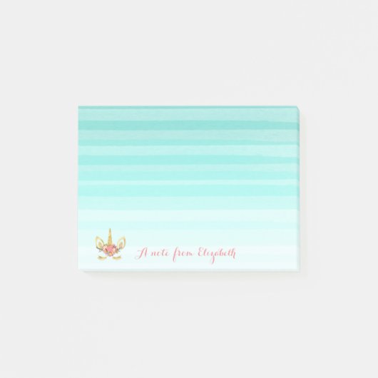 かわいい ラブリー   ガーリー 、 ユニコーンの顔 ポストイット (正面)