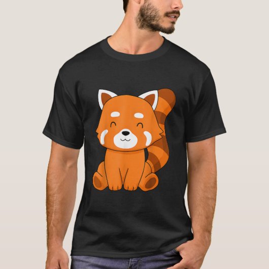 かわいい レッサーパンダ 赤パンダ Tシャツ (正面)