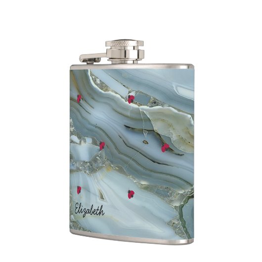 かわいい レディバグ 大理石 - 個別化された フラスク (左)