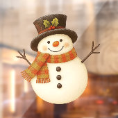 かわいい レトロな 田舎風の 雪だるま ウィンドウサイン (シート2)