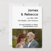 かわいい レトロ ボヘミア ミニマル クイッキー テキスト & フォト セーブザデート (裏面)