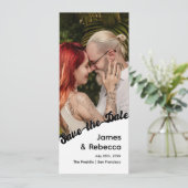 かわいい レトロ ボヘミア ミニマル ユニーク テキスト & フォト セーブザデート (スタンド正面)