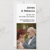 かわいい レトロ ボヘミア ミニマル ユニーク テキスト & フォト セーブザデート (裏面)