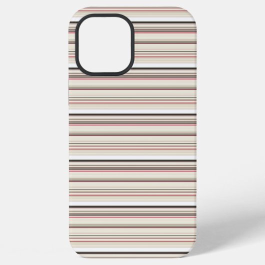 かわいい レトロ 白 赤 ストライプ iPhoneケース (裏面)
