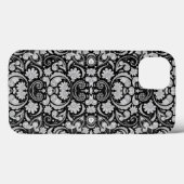 かわいい レトロ 黒 白 ペイズリー 模様 Case-Mate iPhoneケース (裏面 (横))