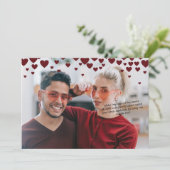 かわいい、ロマンチックなバレンタイン、バーガンディレッドハート 招待状 (スタンド正面)