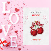 かわいい ロマンチック レトロ チェリー バレンタインデー カード