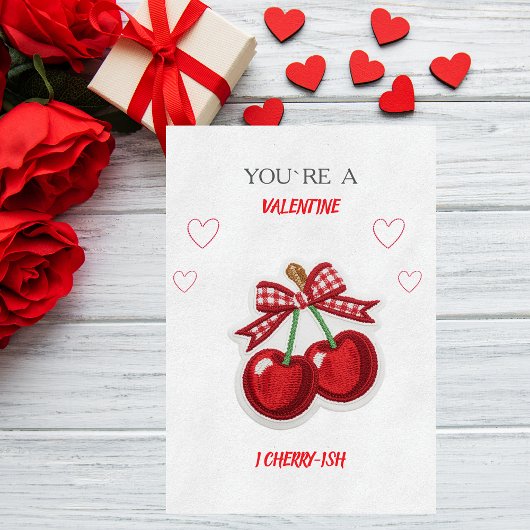 かわいい ロマンチック レトロ チェリー バレンタインデー カード