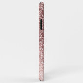 かわいい ローズゴールド グリッター ブラッシュ モノグラム Case-Mate iPhoneケース (裏面/右)