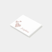 かわいい ローズゴールド ハート パーソナライズ 女性 名前 ポストイット (アングル)