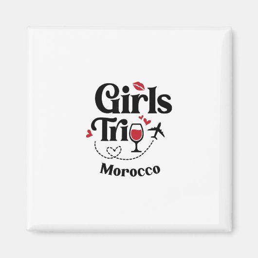 かわいい ワイン 女子旅行 モロッコ 旅行 休暇  マグネット (正面)