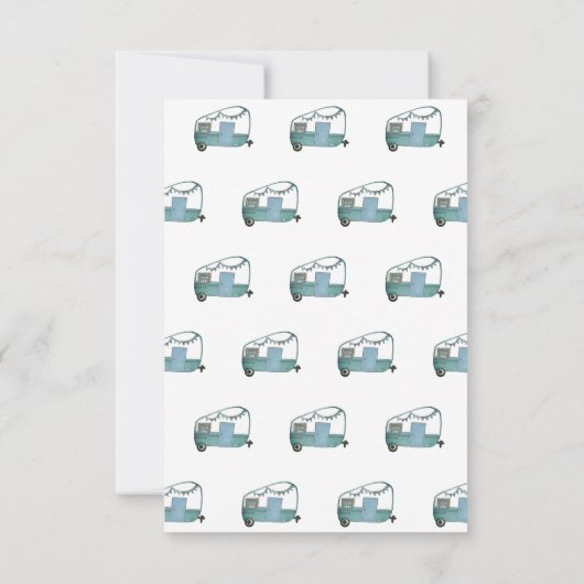 かわいい ワン ハッピー キャンパー ツリー キャンピング 1歳 誕生日 サンキューカード (裏面)