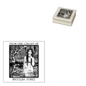 かわいい ヴィンテージの森の少女 図書館から ラバースタンプ (押印)