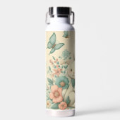 かわいい，ヴィンテージイースターバニー&シック ウォーターボトル (正面)