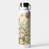 かわいい，ヴィンテージイースターバニー&シック ウォーターボトル (背面)