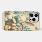 かわいい，ヴィンテージイースターバニー&シック iPhoneケース (裏面横)