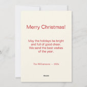 かわいい ヴィンテージ スノーマン クリスマス カード (裏面)