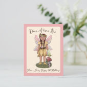 かわいい ヴィンテージ フェアリー ハッピー フォース バースデー パーティー ポストカード (スタンド正面)