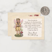 かわいい ヴィンテージ 歯の妖精からの手紙 初めての歯 ノートカード (正面/裏面インサイチュ)