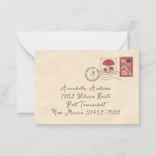 かわいい ヴィンテージ 歯の妖精からの手紙 初めての歯 ノートカード (裏面)