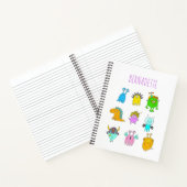 かわいい 不思議な 色鮮やかな モンスターの漫画 オーダーメイド ノートブック (内部)