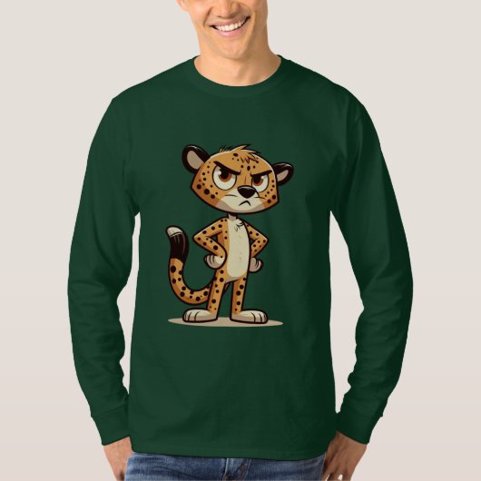 かわいい、不機嫌なチーター Tシャツ (正面)