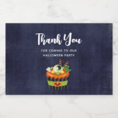 かわいい&不気味なハロウィーンカップケーキありがとう スパークリングワインラベル (シングルラベル)