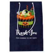 かわいい&不気味なハロウィーンカップケーキありがとう ミディアムペーパーバッグ (正面)